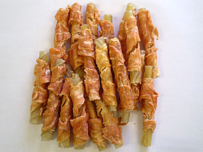 RD-030 Chicken Fillet Rolled Rawhide Chew Stick for Small Breed 12pcs.